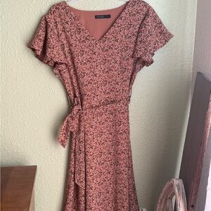 Terra Cotta Modest Floral Women's Dress